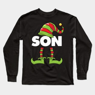 Son Elf Funny Matching Christmas Costume Family Long Sleeve T-Shirt